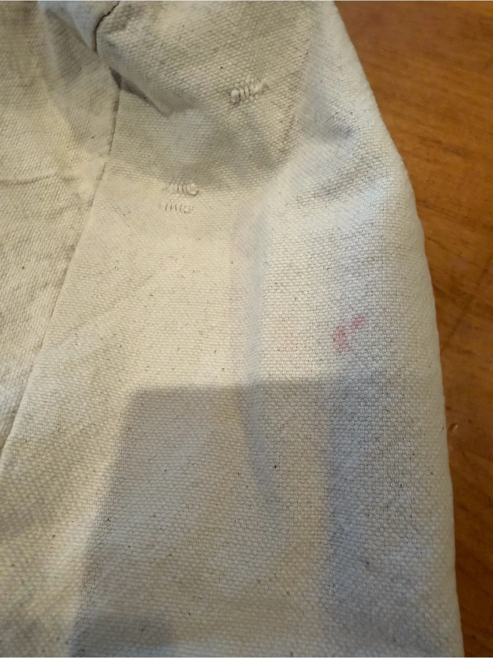 RARE OG Vintage Trader Joe's Canvas Tote Bag in Off-White with Burgundy Logo